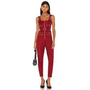 WeWoreWhat Red Plaid Moto Jumpsuit – As Seen on The Bold Type & Raven’s Home